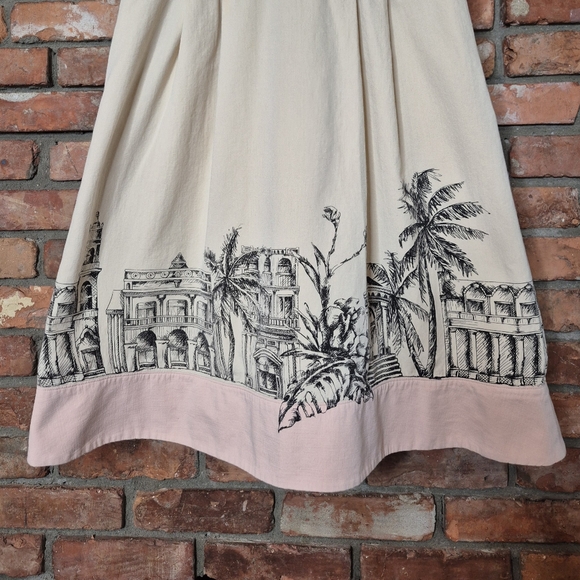 Tristan & Iseut Artistic Border Print Dress Size 14 (Fits 10-12) Lined Romantic - Picture 3 of 9